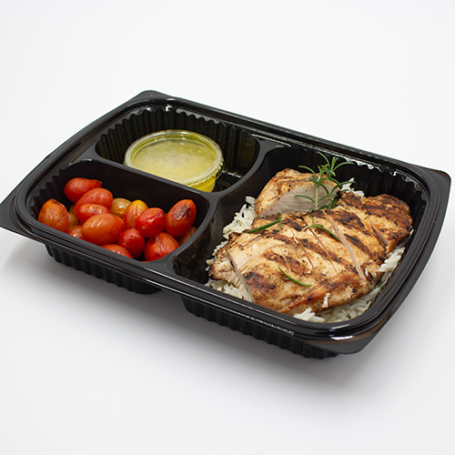 Tomato basil chicken + basmati rice