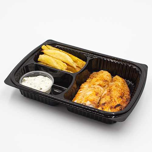 Fish, potatoes and sauce tartare